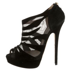 Jimmy Choo 39.5 Kerfield Suede Mesh Ankle Booties